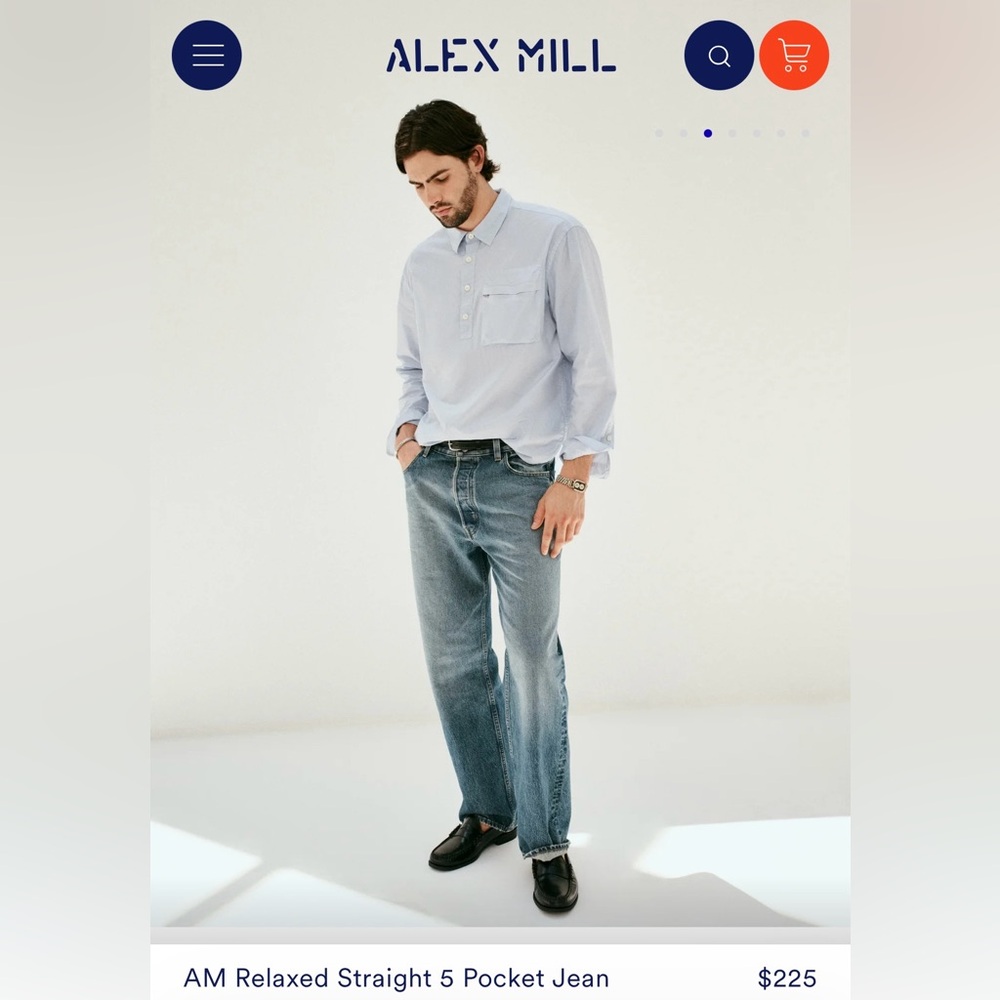 Alex Mill Relaxed Straight 5 Pocket Men’s Jean - Picture 10 of 12